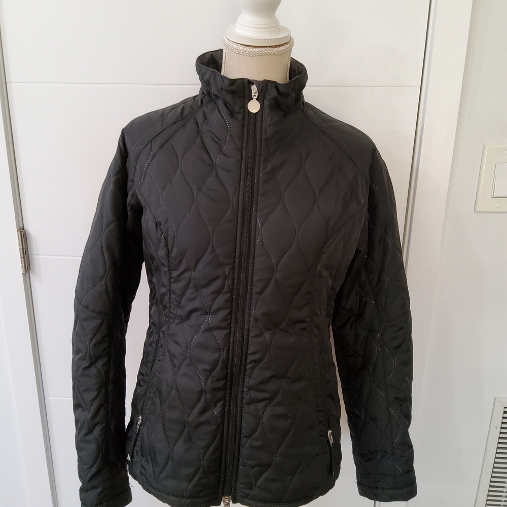 Nike Quilted Full Zip Black Jacket Size M